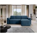 Corner sofa Elume R, sleeping function, Amore 40, Velvetmat 6, bouclé, blue, H88x190x287cm