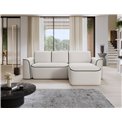 Угловой диван Elume R, с механизмом раскладыванием, Royal 01, Riviera 38, букле, белый, H88x190x287см