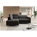 Corner sofa Elbare L, sleeping function, Raquel 05, dark grey, H100x160x208cm