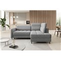 Corner sofa Elbare R, sleeping function, Raquel 04, grey, H100x160x208cm