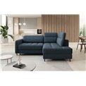 Corner sofa Elbare R, sleeping function, Manhattan 40, velvet, dark blue, H100x160x208cm