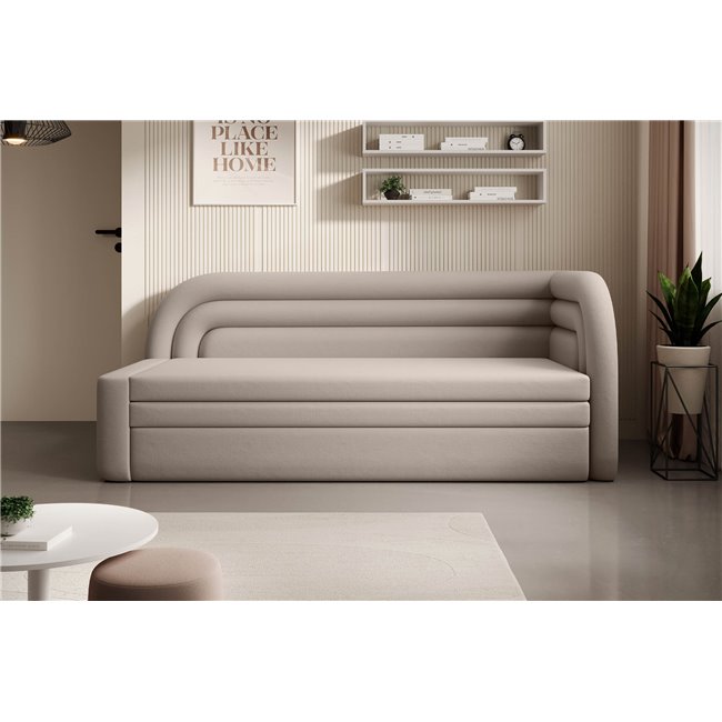 Sofa bed Elfabilo R, sleeping function, Sola 18, beige, H80x86x223cm