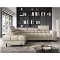 Corner sofa Elferucce L, sleeping function, Aura 18, velvet, beige, H93x200x276cm
