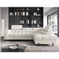 Corner sofa Elferucce R, sleeping function, Royal 01, bouclé, white, H93x200x276cm
