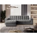 Corner sofa Elveni L/R Reversible, sleeping function, Monolith 85, velvet, grey, H82x150x260cm