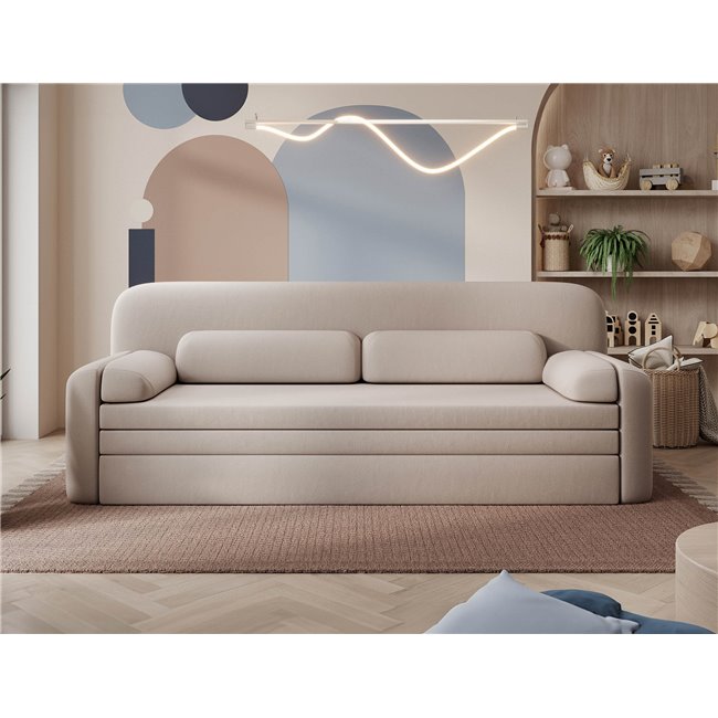 Sofa bed Elioss, sleeping function, Sola 18, beige, H87x89x236cm