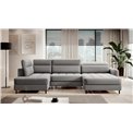 U shape sofa Elberto R, sleeping function, Manhattan 03, velvet, grey, H100x165x306cm