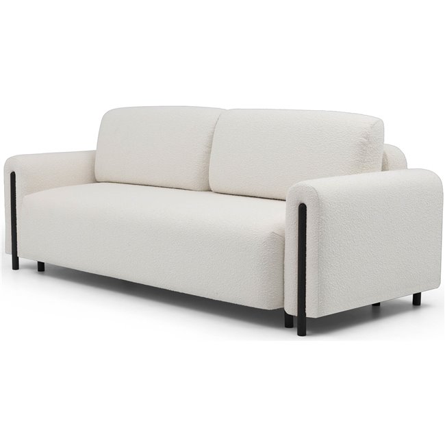 Sofa bed Elcadova Black, sleeping function, Jaffray 01, white, H97x97x244cm