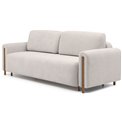 Sofa bed Elcadova Oak, sleeping function, Royal 18, bouclé, beige, H97x97x244cm