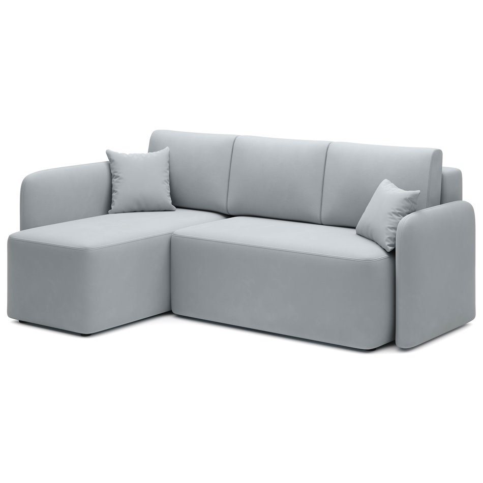 Corner sofa Elhandson L, sleeping function, Sola 4, grey, H89x150x206cm