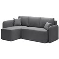 Corner sofa Elhandson L, sleeping function, Sola 6, dark grey, H89x150x206cm