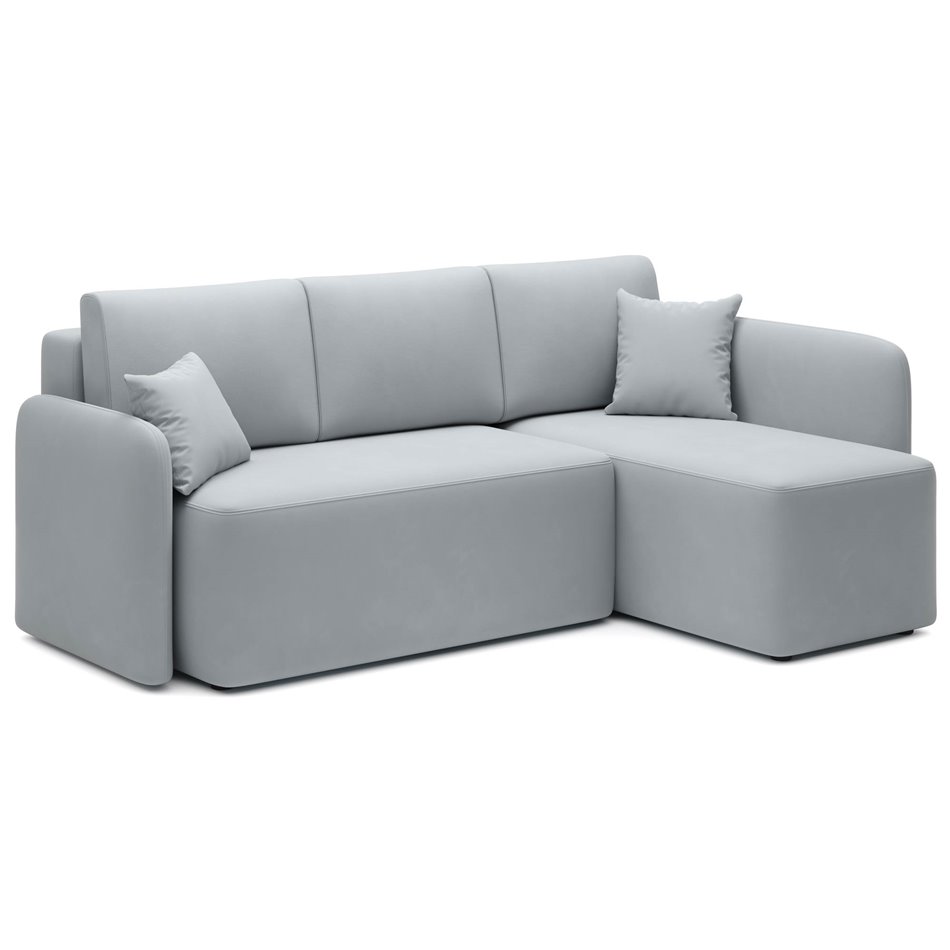 Corner sofa Elhandson R, sleeping function, Sola 4, grey, H89x150x206cm