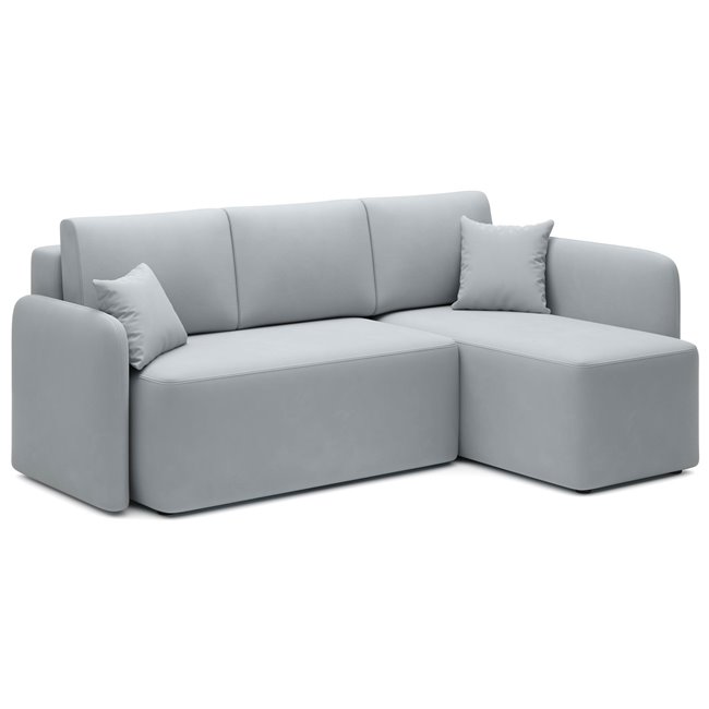 Corner sofa Elhandson R, sleeping function, Sola 4, grey, H89x150x206cm