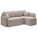 Corner sofa Elhandson R, sleeping function, Sola 18, beige, H89x150x206cm