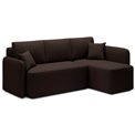 Corner sofa Elhandson R, sleeping function, Lukso 22, velvet, brown, H89x150x206cm