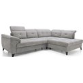Corner sofa Elinferne R, sleeping function, Raquel 04, grey, H107x210x297cm
