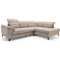 Угловой диван Elinferne R, раздвижной, Relax 20, бархат, бежевый, H107x210x297см
