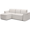 Corner sofa Elume L, sleeping function, Royal 01, Paros 02, bouclé, white, H88x190x287cm