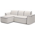 Corner sofa Elume L, sleeping function, Royal 01, Velvetmat 40, bouclé, white, H88x190x287cm