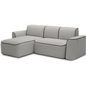 Corner sofa Elume L, sleeping function, Royal 04, Velvetmat 6, bouclé, grey, H88x190x287cm