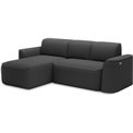 Corner sofa Elume L, sleeping function, Royal 05, Velvetmat 6, bouclé, dark grey, H88x190x287cm