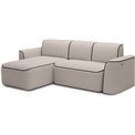 Corner sofa Elume L, sleeping function, Royal 18, Velvetmat 22, bouclé, beige, H88x190x287cm