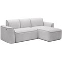Corner sofa Elume R, sleeping function, Amore 03, Paros 05, bouclé, grey, H88x190x287cm