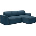 Corner sofa Elume R, sleeping function, Amore 40, Velvetmat 6, bouclé, blue, H88x190x287cm