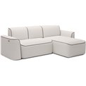 Corner sofa Elume R, sleeping function, Royal 01, Paros 02, bouclé, white, H88x190x287cm