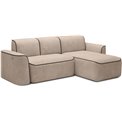 Corner sofa Elume R, sleeping function, Royal 18, Velvetmat 22, bouclé, beige, H88x190x287cm