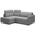 Corner sofa Elbare L, sleeping function, Raquel 04, grey, H100x160x208cm