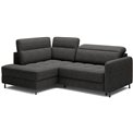 Corner sofa Elbare L, sleeping function, Raquel 05, dark grey, H100x160x208cm