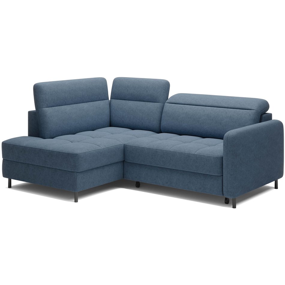 Corner sofa Elbare L, sleeping function, Raquel 40, dark blue, H100x160x208cm