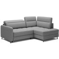 Corner sofa Elbare R, sleeping function, Manhattan 03, velvet, grey, H100x160x208cm