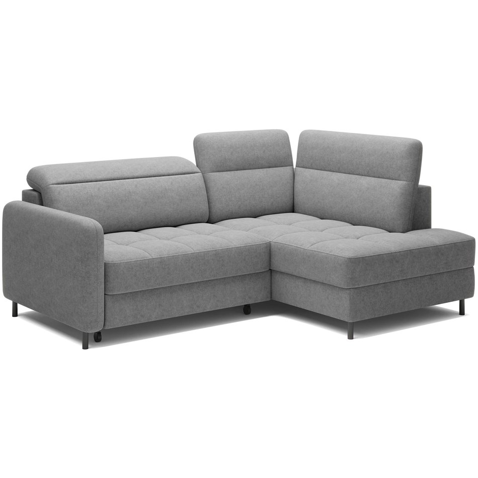Corner sofa Elbare R, sleeping function, Raquel 04, grey, H100x160x208cm