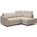 Corner sofa Elbare R, sleeping function, Manhattan 18, velvet, beige, H100x160x208cm