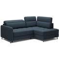 Corner sofa Elbare R, sleeping function, Manhattan 40, velvet, dark blue, H100x160x208cm