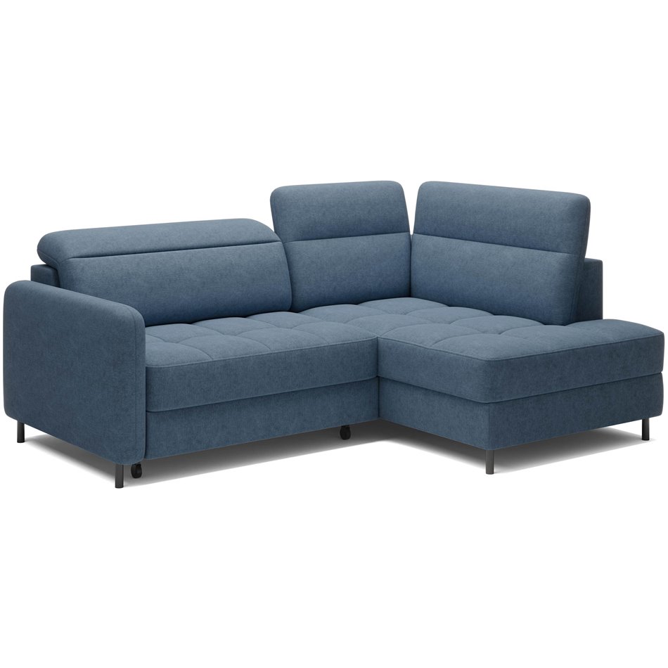 Corner sofa Elbare R, sleeping function, Raquel 40, dark blue, H100x160x208cm