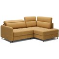 Corner sofa Elbare R, sleeping function, Manhattan 45, velvet, yellow, H100x160x208cm
