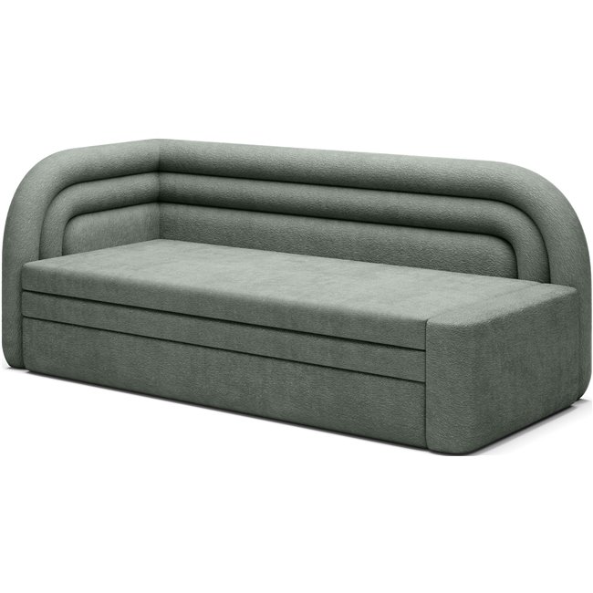 Sofa bed Elfabilo L, sleeping function, Touch 100, textured velvet, green, H80x86x223cm