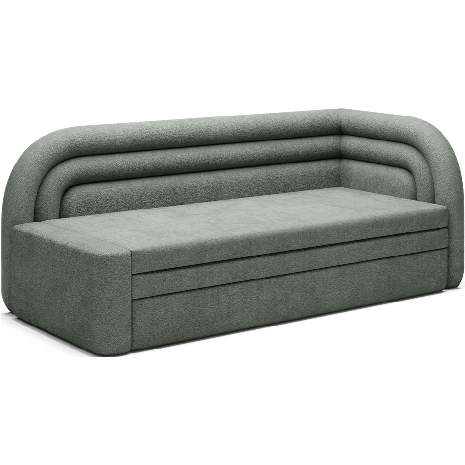 Sofa bed Elfabilo R, sleeping function, Touch 100, textured velvet, green, H80x86x223cm