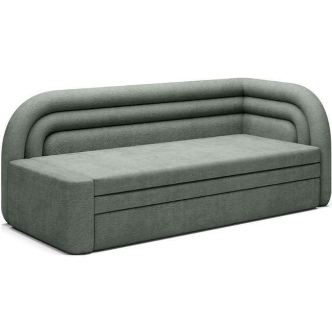 Sofa bed Elfabilo R, sleeping function, Touch 100, textured velvet, green, H80x86x223cm