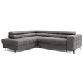 Corner sofa Elferucce L, sleeping function, Aura 04, velvet, grey, H93x200x276cm
