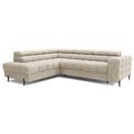 Corner sofa Elferucce L, sleeping function, Aura 18, velvet, beige, H93x200x276cm