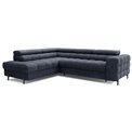Corner sofa Elferucce L, sleeping function, Aura 40, velvet, dark blue, H93x200x276cm