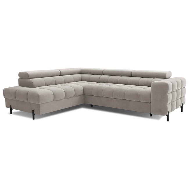 Corner sofa Elferucce L, sleeping function, Paros 02, beige, H93x200x276cm