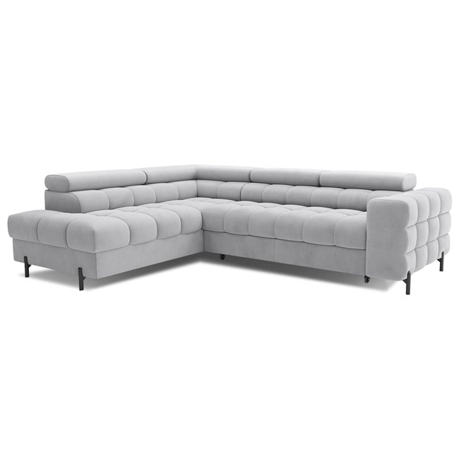 Corner sofa Elferucce L, sleeping function, Paros 05, grey, H93x200x276cm