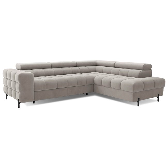Corner sofa Elferucce R, sleeping function, Paros 02, beige, H93x200x276cm