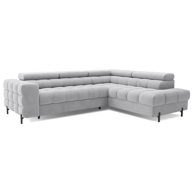Corner sofa Elferucce R, sleeping function, Paros 05, grey, H93x200x276cm