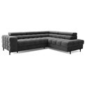 Corner sofa Elferucce R, sleeping function, Paros 06, dark grey, H93x200x276cm